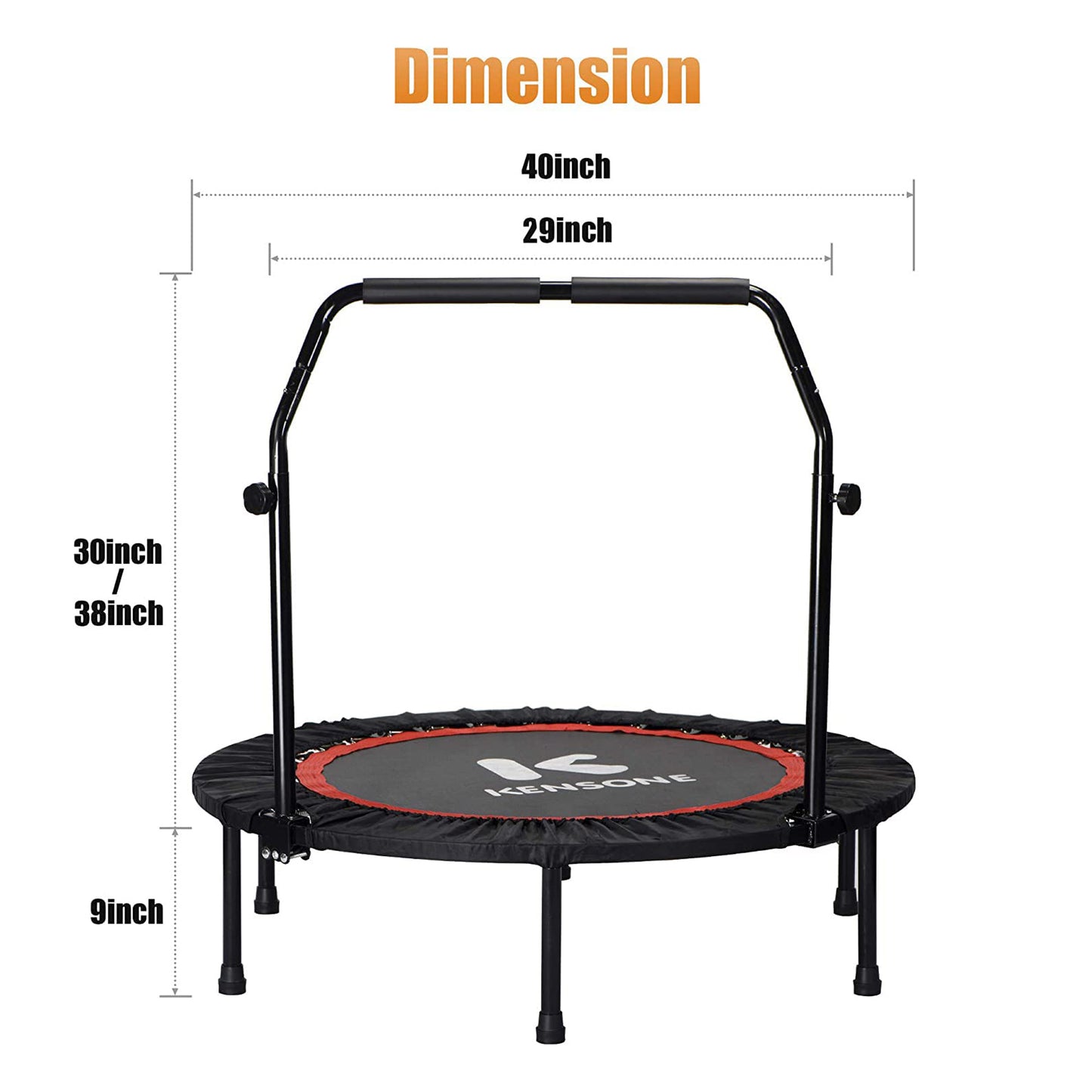 Kensone Fitness Trampoline (With Adjustable Handle)