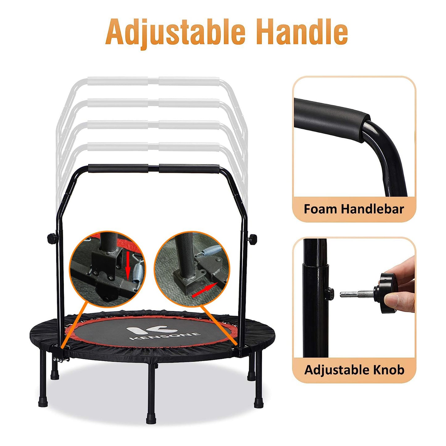 Kensone Fitness Trampoline (With Adjustable Handle)